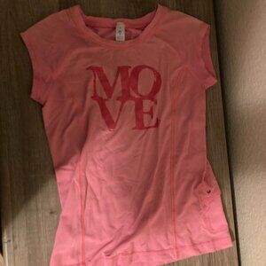Ivivva by LuLuLemon Pink Activewear Top 6 Move Graphic Short Sleeve Nylon Blend